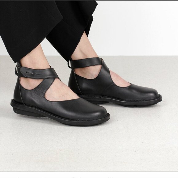 Trippen Vivienne black Leather Wrap Strap Shoe 38 / US 7.5 - Picture 6 of 6